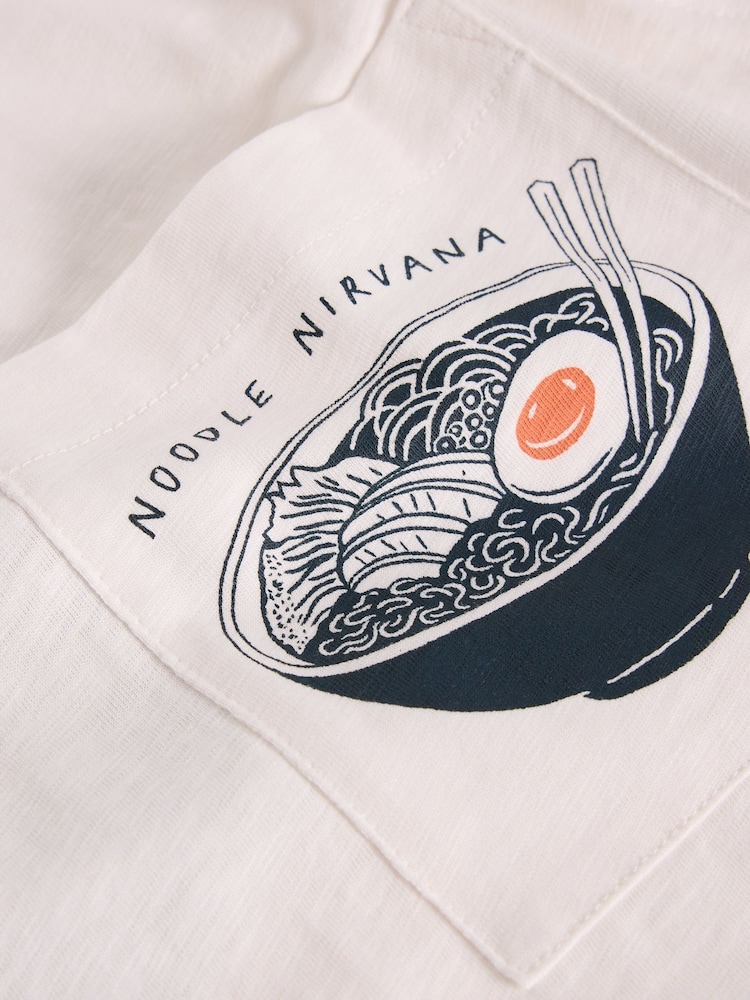 White Stuff White Ramen Graphic 100% Cotton T-Shirt - Image 6 of 6