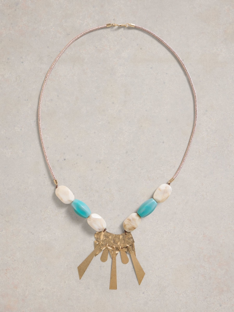 White Stuff Natural Cherry Multi Bead Necklace - Image 1 of 2