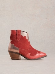 White Stuff Red Cherry Patchwork Ankle Boots - Image 1 of 4