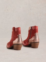 White Stuff Red Cherry Patchwork Ankle Boots - Image 4 of 4