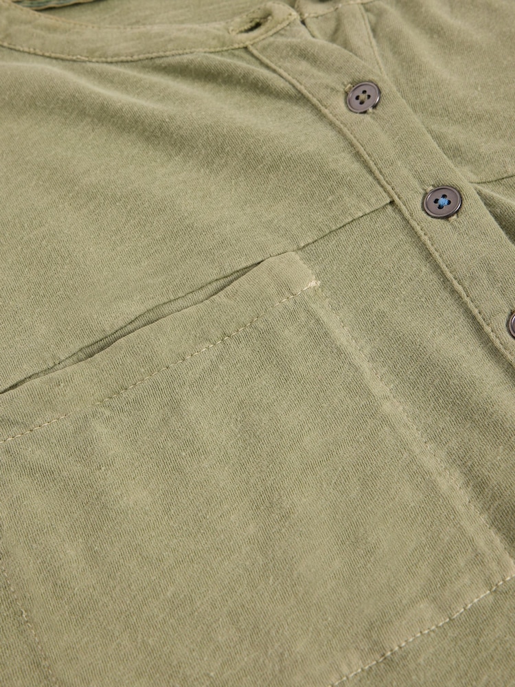 White Stuff Green Beth 3/4 Sleeve 100% Cotton Shirt - Image 6 of 6