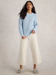 White Stuff Blue Bailey 100% Organic Cotton Jumper - Image 1 of 6