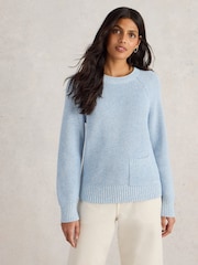 White Stuff Blue Bailey 100% Organic Cotton Jumper - Image 2 of 6