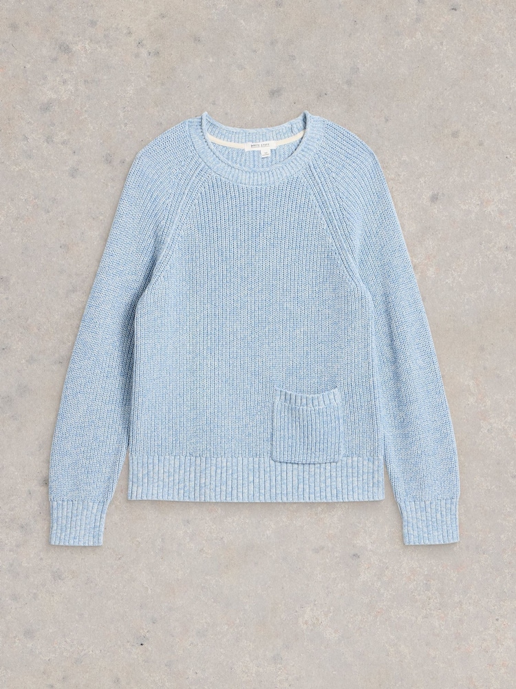 White Stuff Blue Bailey Cotton Jumper - Image 5 of 6