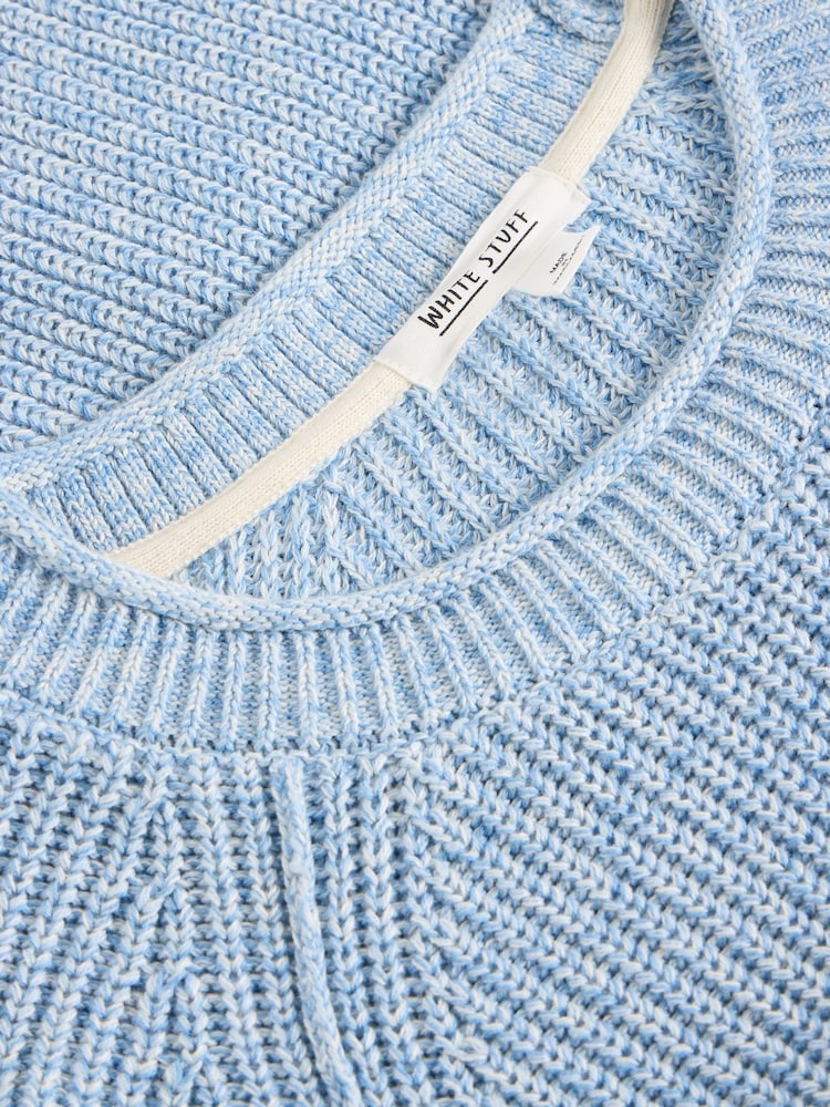 White Stuff Blue Bailey 100% Organic Cotton Jumper - Image 6 of 6