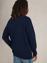 White Stuff Blue Attadale Crew Neck 100% Organic Cotton Jumper - Image 2 of 6