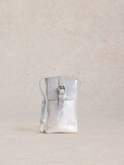 White Stuff Silver Clara Buckle Leather Phone Bag - Image 1 of 4