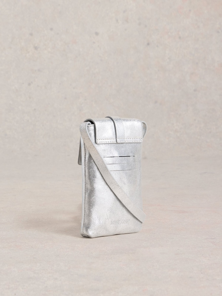 White Stuff Silver Clara Buckle Leather Phone Bag - Image 2 of 4