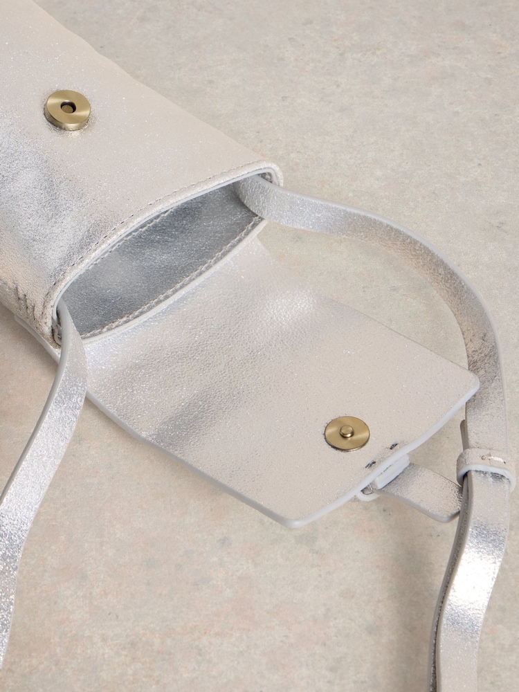 White Stuff Silver Clara Buckle Leather Phone Bag - Image 4 of 4