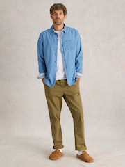 White Stuff Blue Leaf Printed 100% Organic Cotton Long Sleeves Shirt - Image 1 of 6