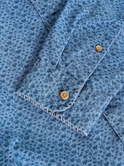 White Stuff Blue Leaf Printed 100% Organic Cotton Long Sleeves Shirt - Image 6 of 6