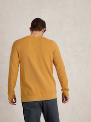 White Stuff Yellow Attadale Crew Neck 100% Organic Cotton Jumper - Image 2 of 6