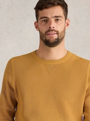 White Stuff Yellow Attadale Crew Neck 100% Organic Cotton Jumper - Image 4 of 6