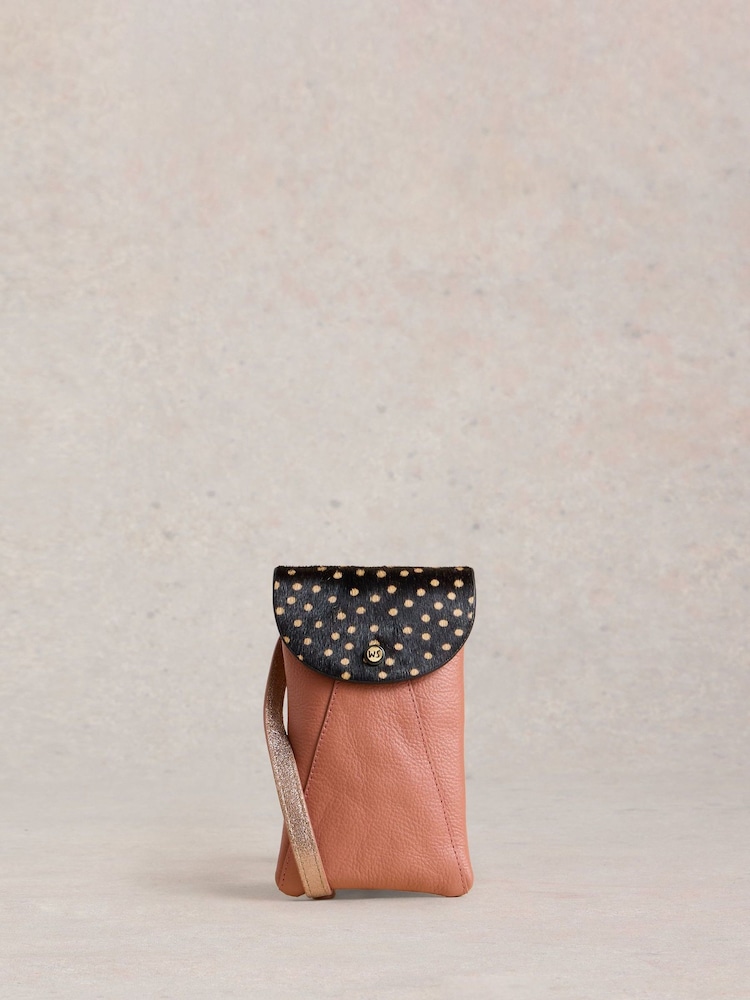Rosa - White Stuff Coco Leather Phone Bag - Imagen 1 de 4