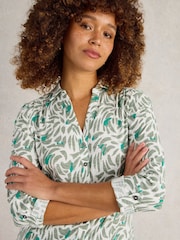 White Stuff Green Annie 100% Cotton Jersey Shirt - Image 2 of 6