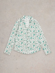 White Stuff Green Annie 100% Cotton Jersey Shirt - Image 5 of 6