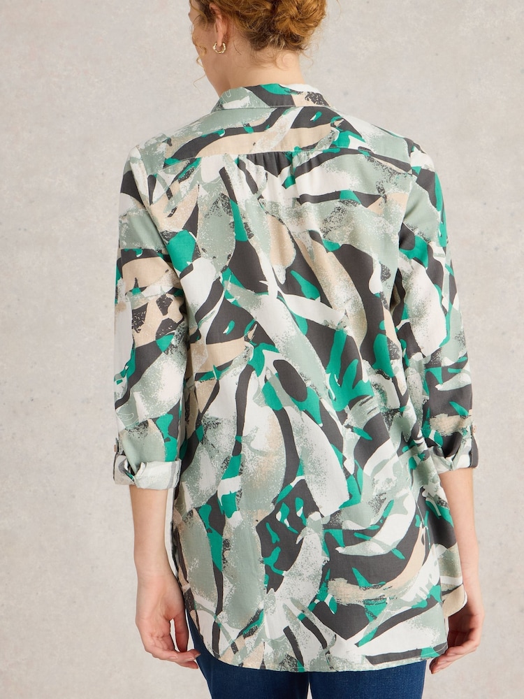 White Stuff Grey Sophie Longline Cotton Shirt - Image 2 of 6 White Stuff Grey Sophie Longline Cotton Shirt - Image 2 of 6