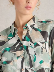 White Stuff Grey Sophie Longline Cotton Shirt - Image 4 of 6