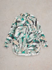 White Stuff Grey Sophie Longline Cotton Shirt - Image 5 of 6