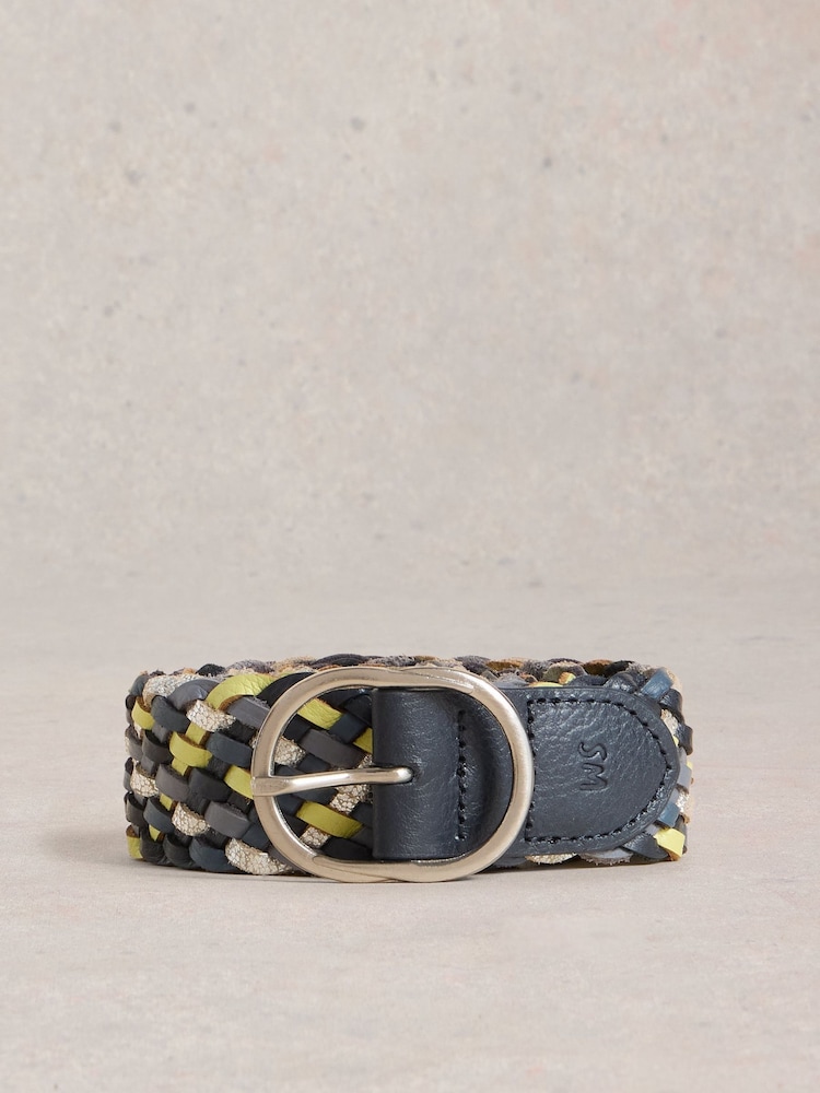 White Stuff Blue Leather Weave Belt - Image 1 of 3 White Stuff Blue Leather Weave Belt - Image 1 of 3