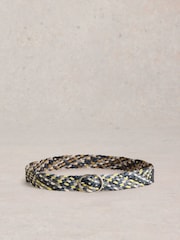 White Stuff Blue Leather Weave Belt - Image 2 of 3