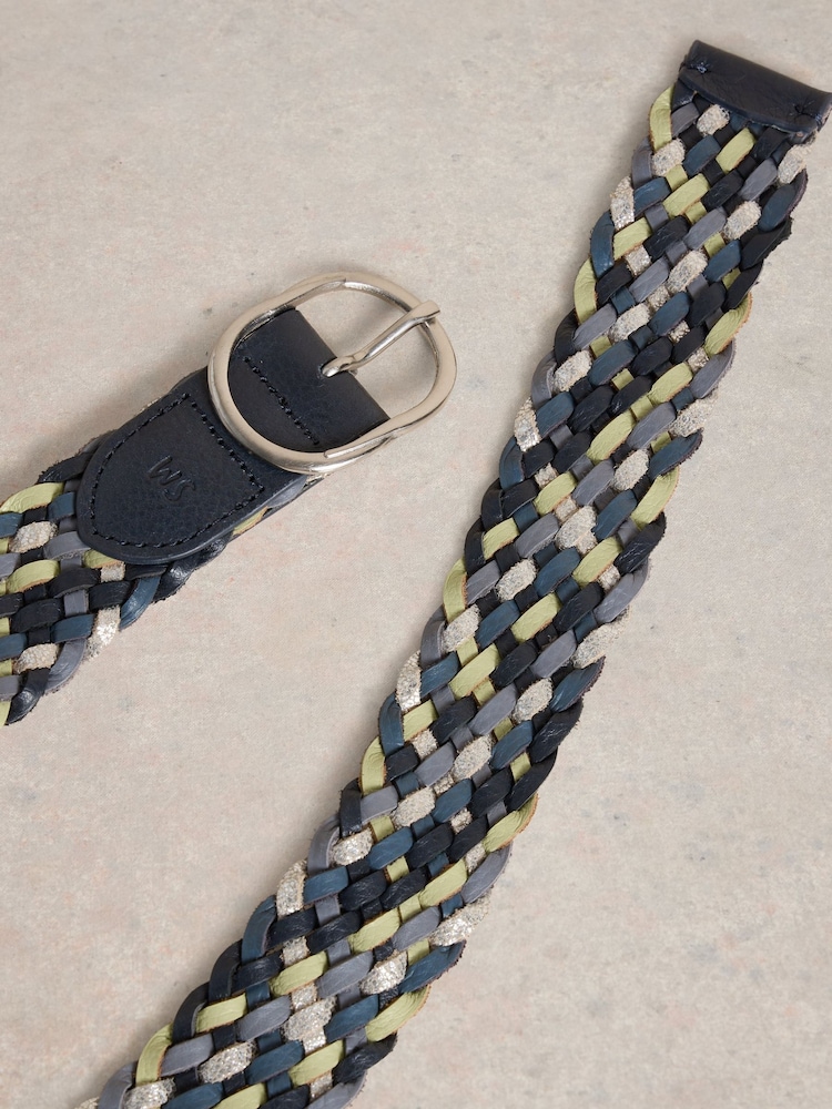 White Stuff Blue Leather Weave Belt - Image 3 of 3 White Stuff Blue Leather Weave Belt - Image 3 of 3