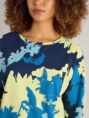 White Stuff Yellow 100% Cotton Demi Dolman T-Shirt - Image 3 of 6