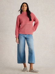 White Stuff Pink Marley Mix Jumper - Image 1 of 6