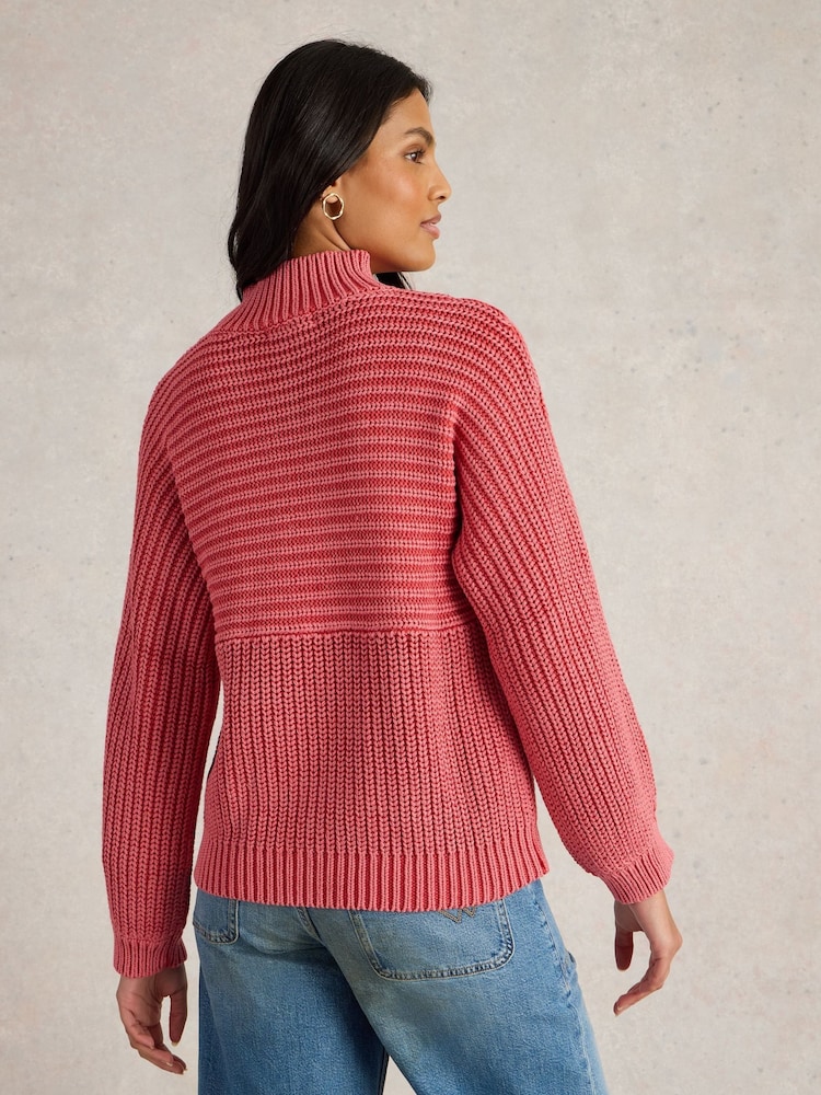 White Stuff Pink Marley Mix Jumper - Image 2 of 6