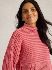 White Stuff Pink Marley Mix Jumper - Image 3 of 6