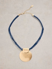 White Stuff Blue Maple Disk Necklace - Image 1 of 2