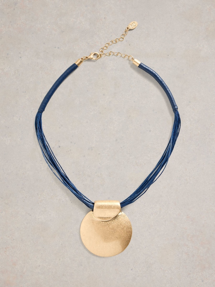 White Stuff Blue Maple Disk Necklace - Image 1 of 2