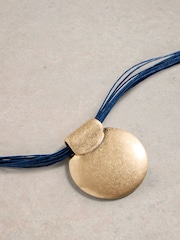 White Stuff Blue Maple Disk Necklace - Image 2 of 2