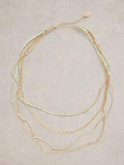 White Stuff Gold Blossom Multi Layer Necklace - Image 1 of 3