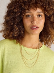 White Stuff Gold Blossom Multi Layer Necklace - Image 3 of 3