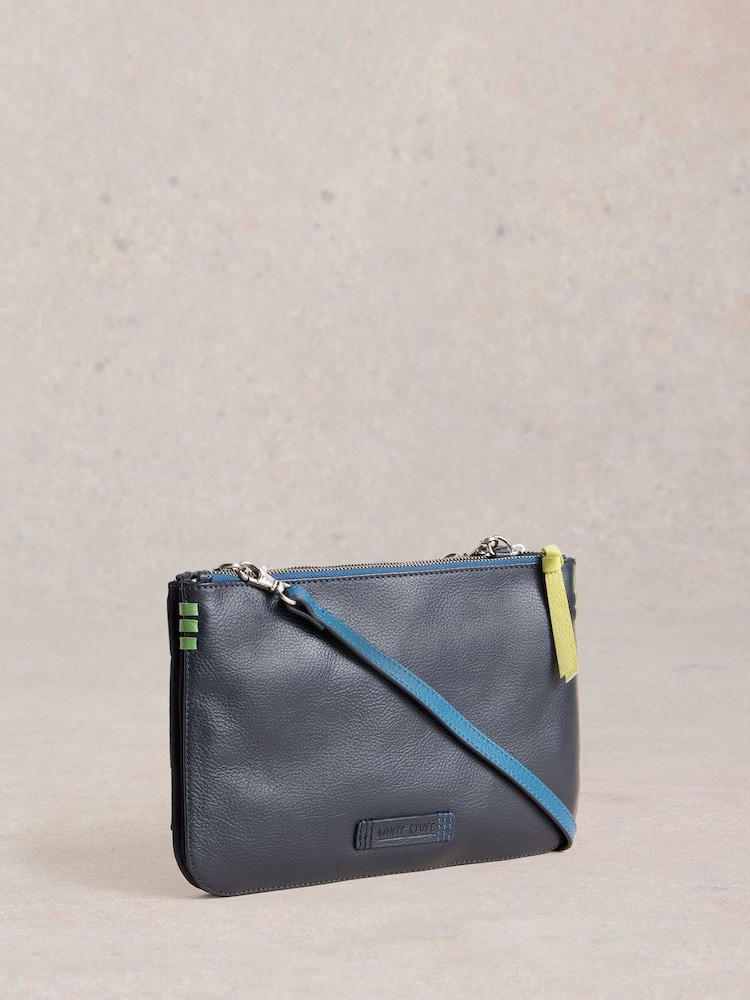 White Stuff Blue Connie Double Pouch Crossbody Bag - Image 2 of 5