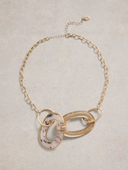White Stuff Gold Resin Link Necklace - Image 1 of 2