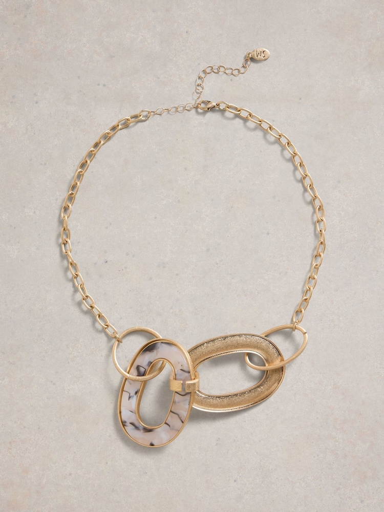 White Stuff Gold Resin Link Necklace - Image 1 of 2