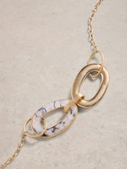 White Stuff Gold Resin Link Necklace - Image 2 of 2