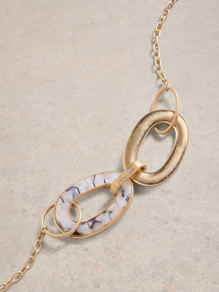 White Stuff Gold Resin Link Necklace - Image 2 of 2