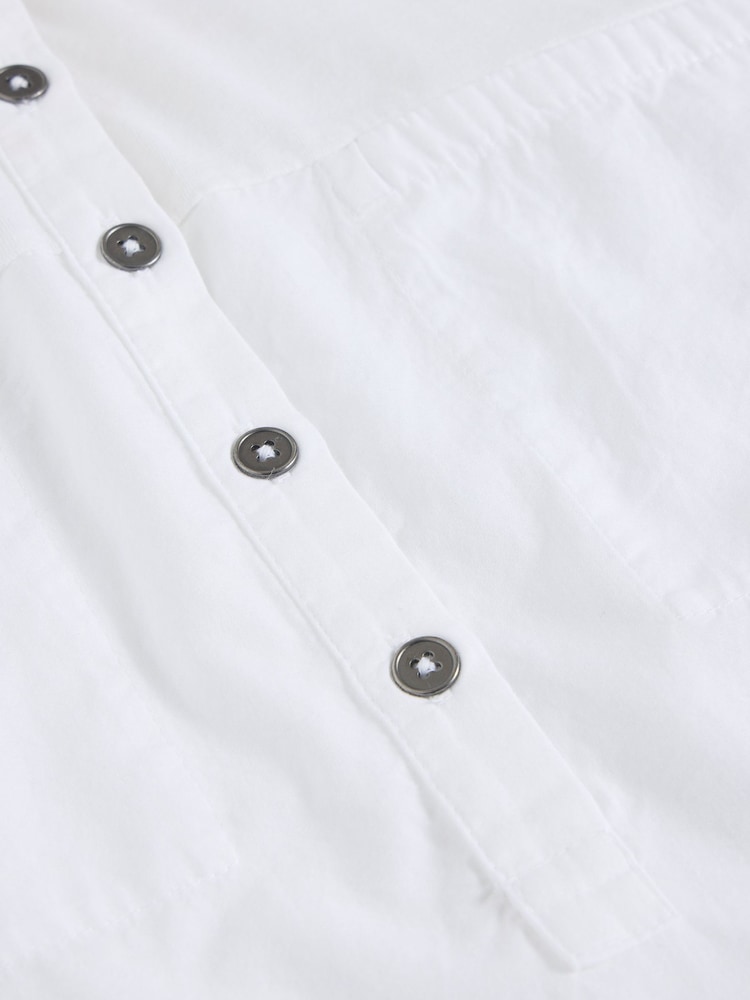 White Stuff White Beth 3/4 Sleeve 100% Cotton Shirt - Image 6 of 6
