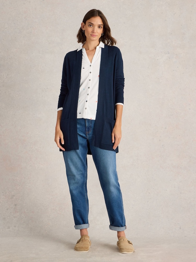 White Stuff Blue Tanya Longline Cardigan - Image 1 of 6 White Stuff Blue Tanya Longline Cardigan - Image 1 of 6