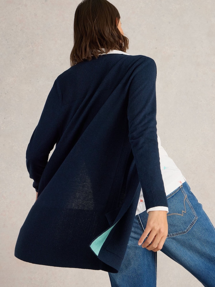 White Stuff Blue Tanya Longline Cardigan - Image 2 of 6 White Stuff Blue Tanya Longline Cardigan - Image 2 of 6