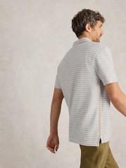 White Stuff Blue Taylor Stripe 100% Cotton Polo Shirt - Image 2 of 6