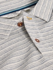 White Stuff Blue Taylor Stripe 100% Cotton Polo Shirt - Image 6 of 6