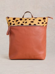 White Stuff Pink Farrah Leather Backpack - Image 1 of 4