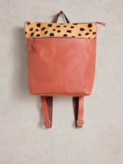 White Stuff Pink Farrah Leather Backpack - Image 3 of 4