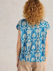 White Stuff Blue Iris Linen T-Shirt - Image 2 of 6