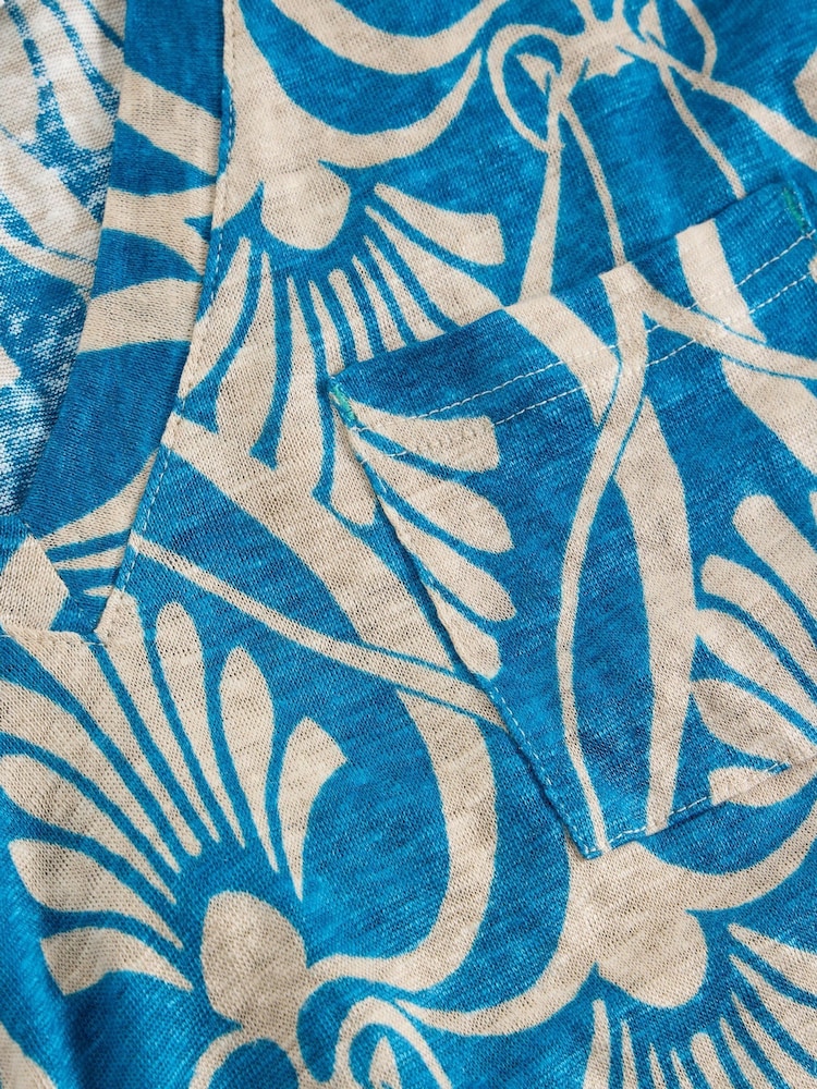 White Stuff Blue Iris Linen T-Shirt - Image 6 of 6