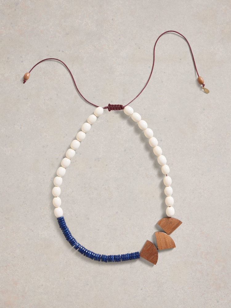 White Stuff Blue Beech Multi Bead Necklace - Image 1 of 2